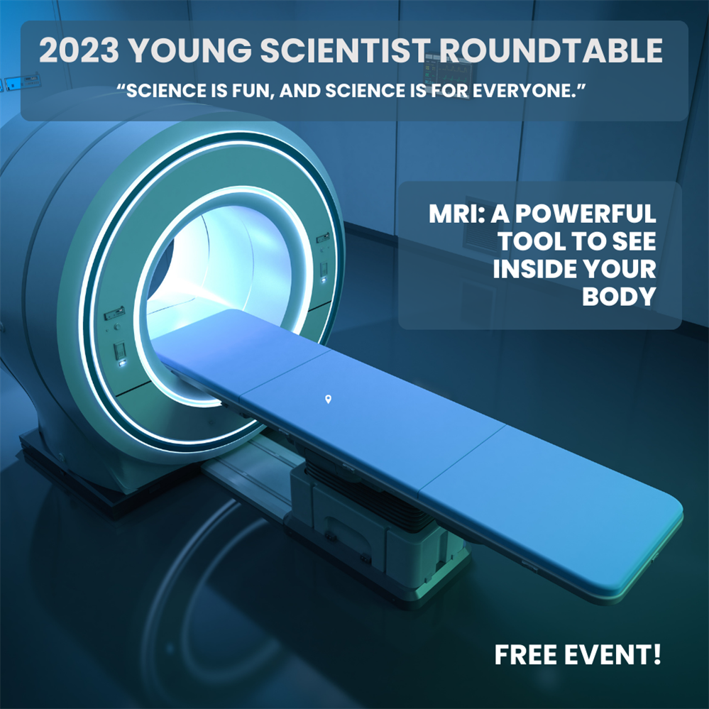  MRI machine with text promoting the event